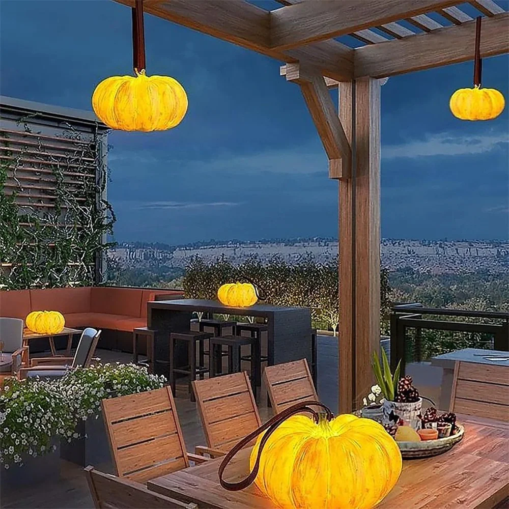 Sculptural Pumpkin Light Fixture | Hardwired Installation | Solar-Capable | NIB